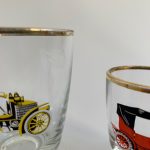 Grogg snapsglas automobil etsningar olika veteranbilar Retrolux antik