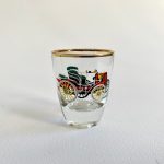 Grogg snapsglas automobil etsningar olika veteranbilar Retrolux antik