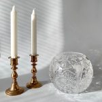 Rund vas i glas och svag kristall Retrolux antik