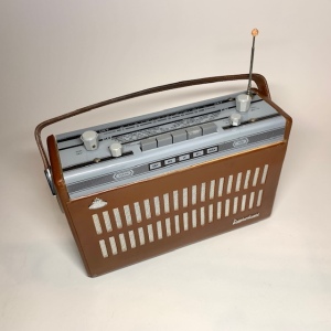 Transistor radio Monark läder Retrolux antik