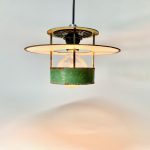 Lampa Lykthus Louis Poulsen 1950-tal industri med nytt upphäng Retrolux antik