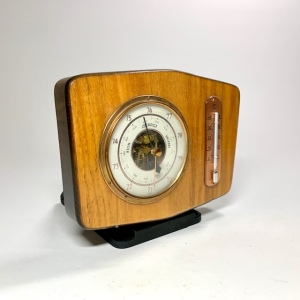 Barometer termometer på platta 1940-tal Retrolux antik